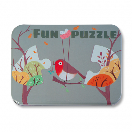 Puzzle-uri Clasice si Speciale - Puzzle din Lemn din Doua Piese in Cutie Metalica - Randunica