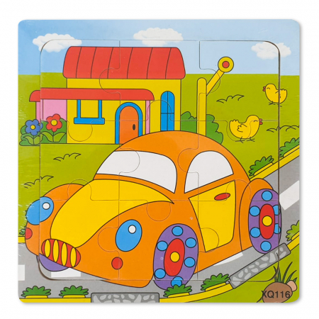 Puzzle-uri Clasice si Speciale - Puzzle din Lemn Masina Montessori