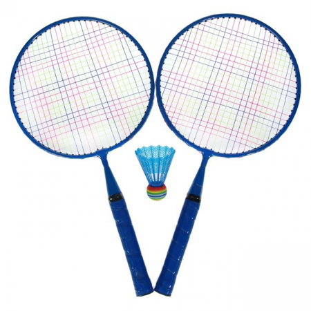 Set Rachete Badminton Plastic Albastre cu Minge 46 cm - 3 buc [0]