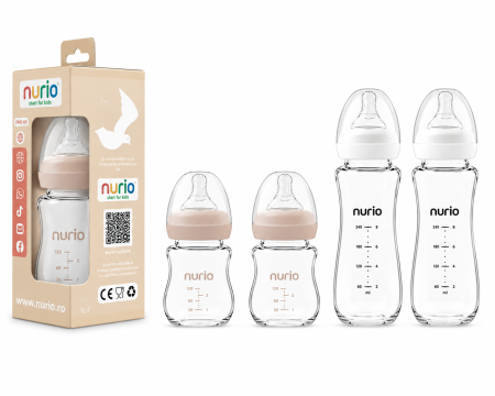 Set 4 Biberoane din Sticla Borosilicata Nurio [1]