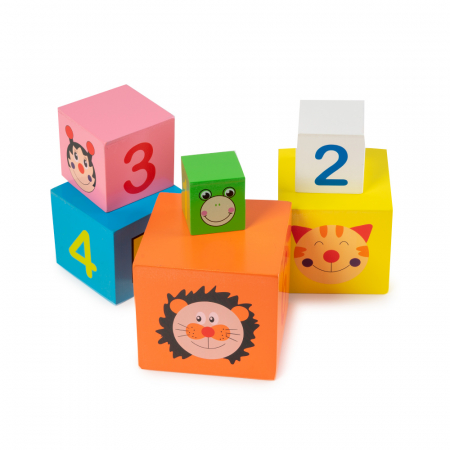 Set 6 cuburi din lemn- jucarie de stivuire [3]