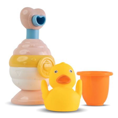 Jucarii Pentru Baie - Set cu dozator de sapun cu cana si ratusca de baie - Roz- Huanger