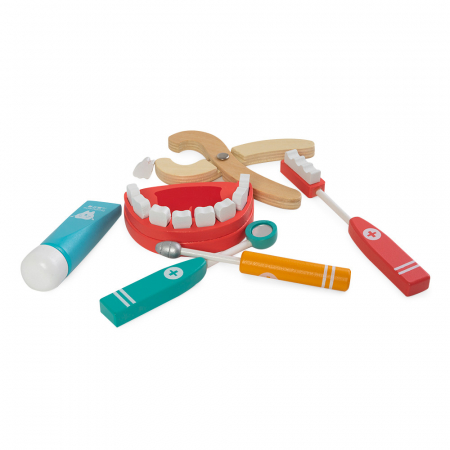 Mini set de joaca cu accesorii din lemn - micul dentist [0]