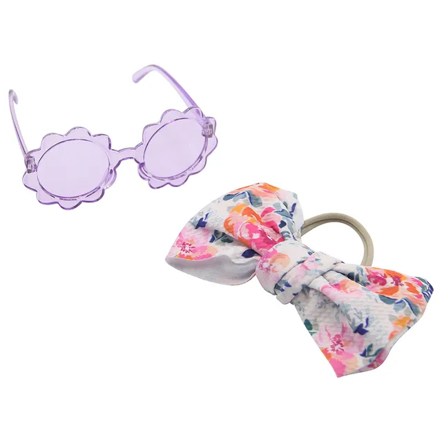 Set Ochelari de Soare pentru Fetite - Imprimeu Floricele Mov [2]