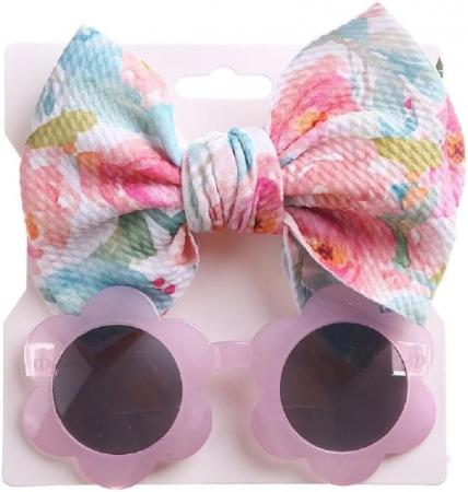 Accesorii - Set Ochelari de Soare pentru Fetite - Imprimeu Floricele Multicolore