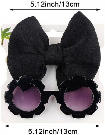 Set Ochelari si Bentita pentru Fetite, Marime Universala - Negru [3]