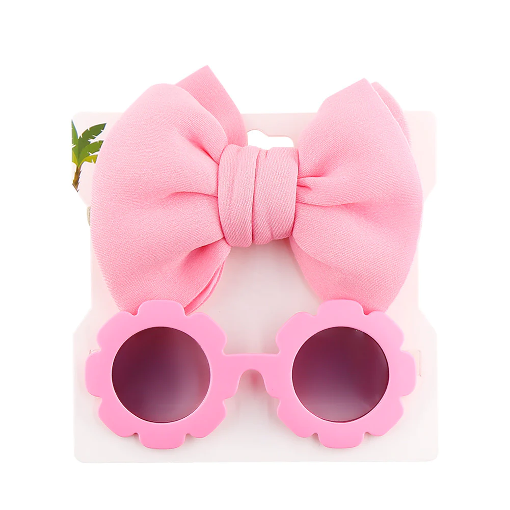 Palarii si Ochelari de Soare - Set Ochelari si Bentita pentru Fetite, Marime Universala -Pink