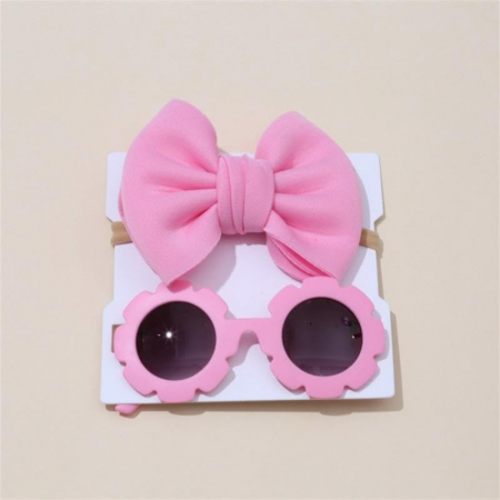 Set Ochelari si Bentita pentru Fetite, Marime Universala -Pink [2]