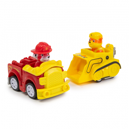 Figurine - Set Patrula Catelusilor Figurine cu Masinute - Rubble si Marshall