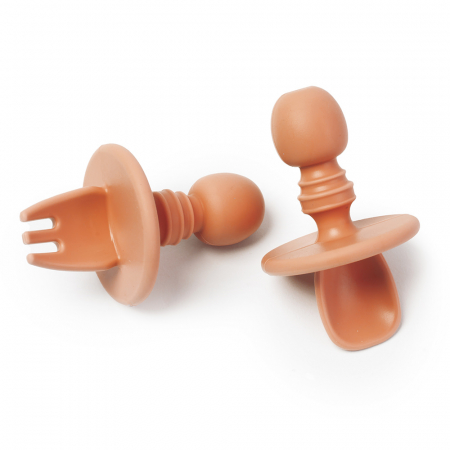Set Tacamuri pentru Bebelusi Silicon - 10cm Maro