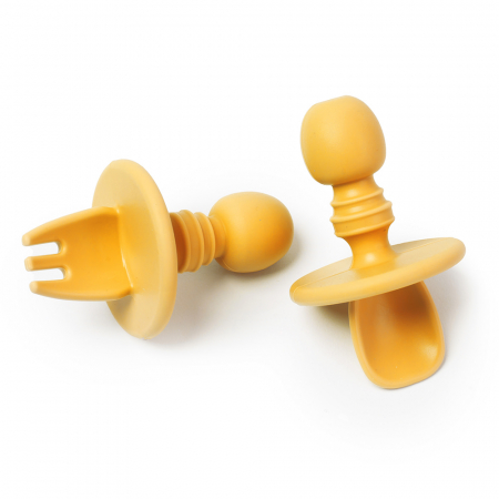 Set Tacamuri pentru Bebelusi Silicon - 10cm Mustar