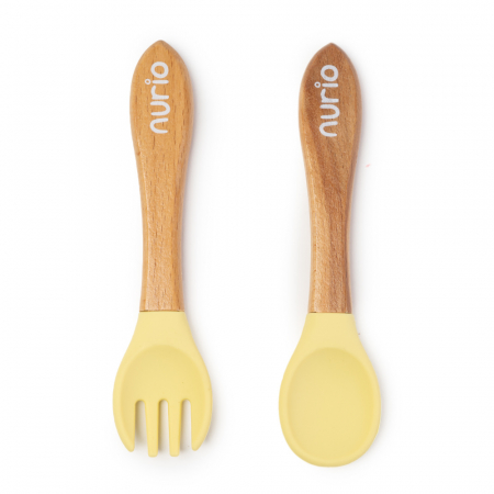 Set Tacamuri pentru Bebelusi Silicon si Lemn
