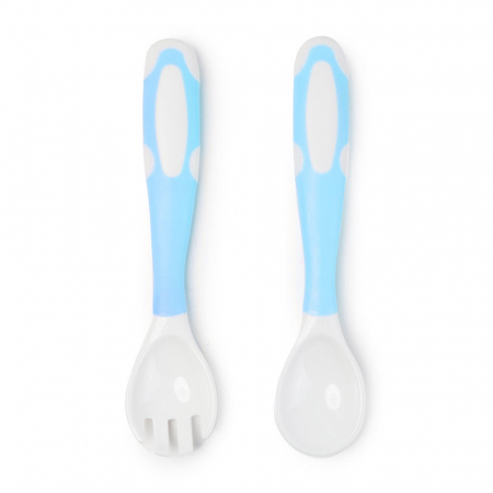 Tacamuri Bebe - Set Tacamuri pentru Bebelusi Silicon si Plastic - Albastru