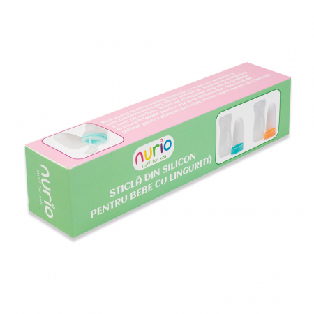 Sticla din Silicon pentru Bebe cu Lingurita - Verde [3]