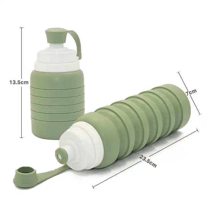 Sticla Pliabila din Silicon, 500 ml - Verde [7]