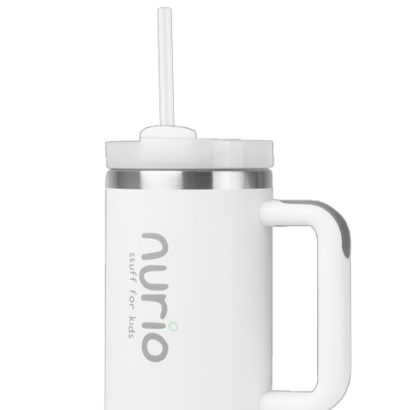 Sticla Termica Din Inox Cu Pai si Maner  Nurio-Alb [1]