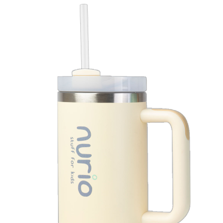 Sticla Termica Din Inox Cu Pai si Maner  Nurio- Bej [1]