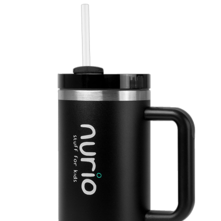 Sticla Termica Din Inox Cu Pai si Maner  Nurio- -Negru [1]