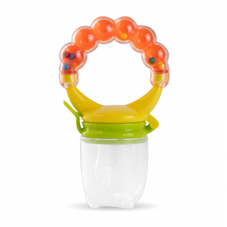 Suzete - Suzeta pentru Fructe, Legume cu Zornaitoare - Portocaliu/Verde