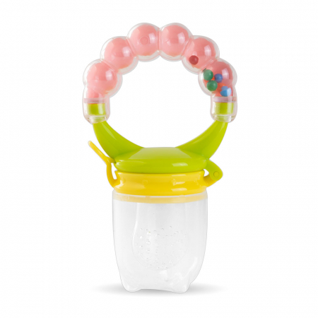 Suzete - Suzeta pentru Fructe, Legume cu Zornaitoare - Roz/Verde