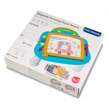 Tabla Magnetica Multifunctionala cu Creion, Melodii, Sunete si Lumini, Albastru [4]
