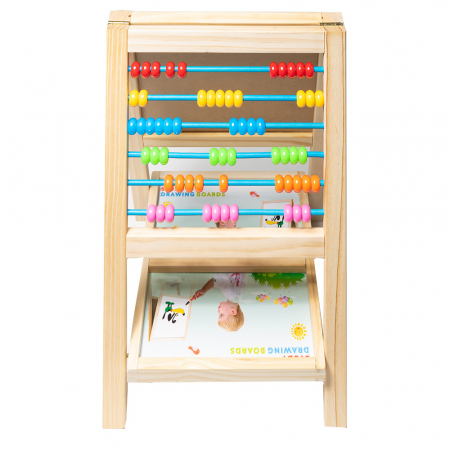 Tabla Magnetica Multifunctionala din Lemn cu Abac si Accesorii  [1]