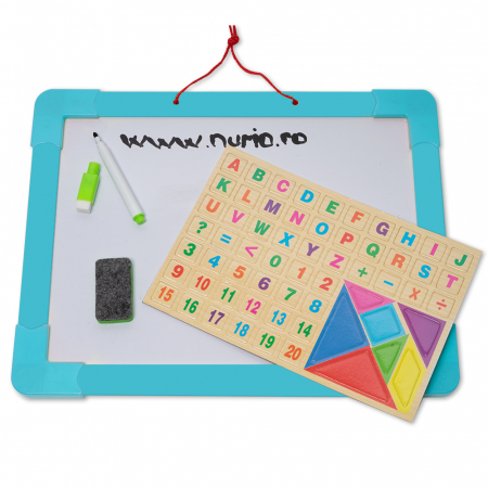 Tabla Magnetica Multifunctionala din Lemn cu Accesorii
