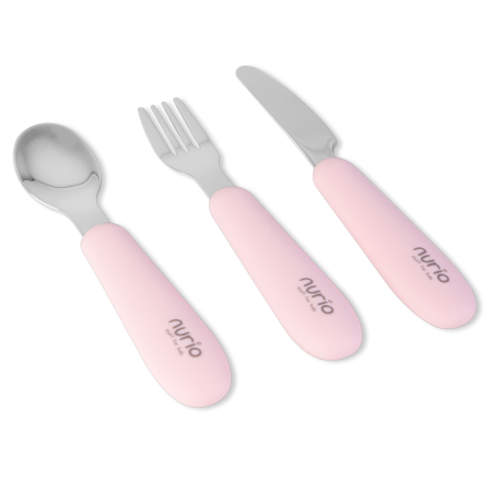 Noutati - Tacamuri pentru bebelusi din inox alimentar si silicon Nurio, Roz