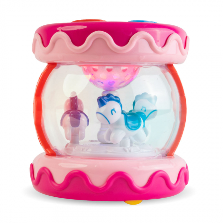 Jucarii Pentru Bebe - Toba cu Sunete si Lumini Baby Drum - Roz