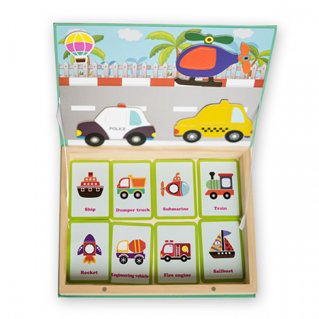 Puzzle-uri Clasice si Speciale - Carte Magnetica cu Carduri si Puzzle - Peisaj Urban Montessori