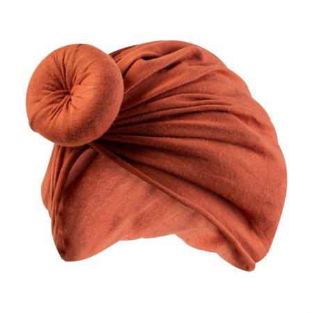 Produse - Turban pentru Fetite cu Coc - Caramiziu