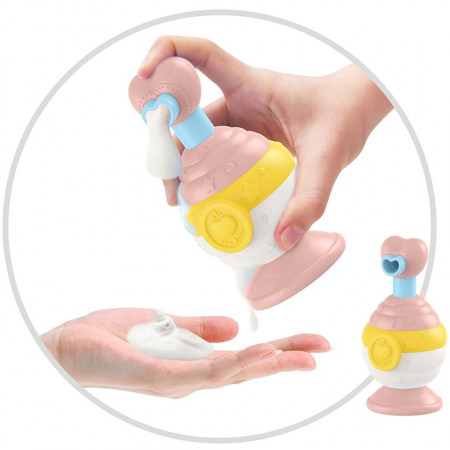 Set cu dozator de sapun cu cana si ratusca de baie - Roz- Huanger [3]