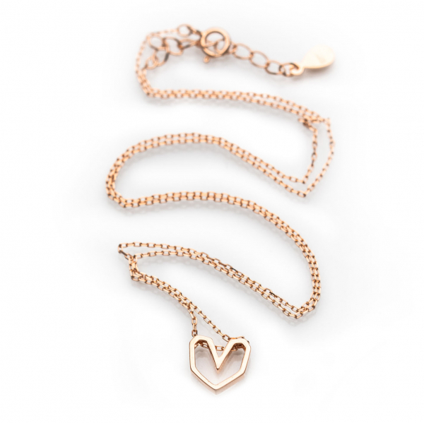 Colier Pink Heart - Argint 925 placat cu Aur Roz [9]