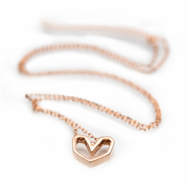 Colier Pink Heart - Argint 925 placat cu Aur Roz [2]