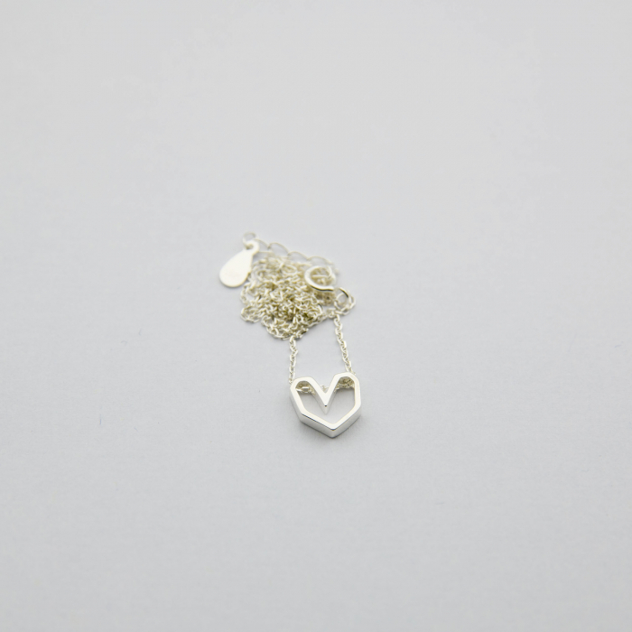 Colier Silver Heart - Argint 925 placat cu Aur Alb [3]
