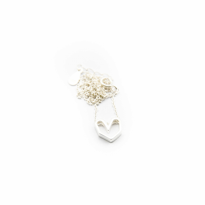 Colier Silver Heart - Argint 925 placat cu Aur Alb [5]