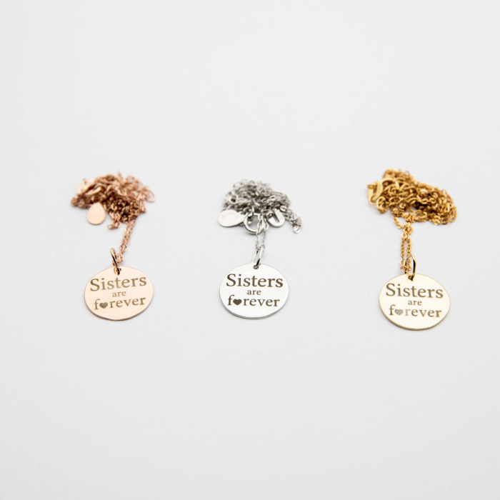 Colier SISTERS ARE FOREVER - Argint 925 placat cu aur [5]