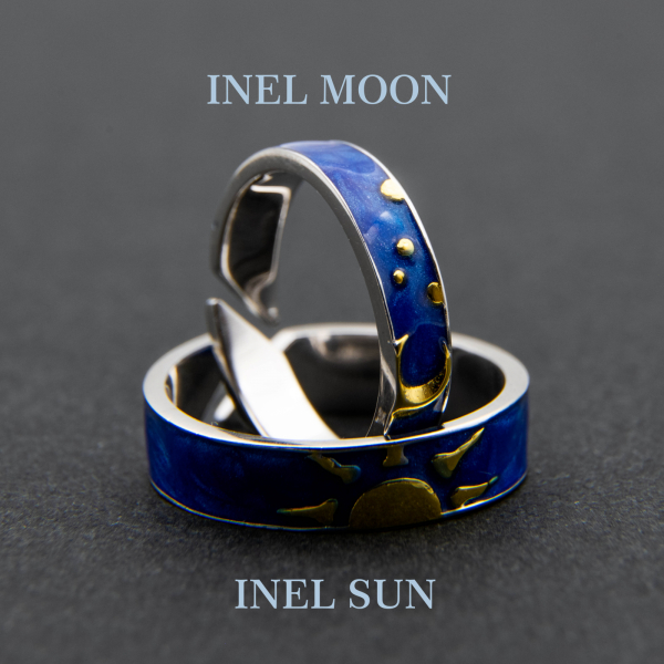 Set Inele Argint 925, Sun & Moon - Colectia Van Gogh ' Soarele & Luna ' [6]