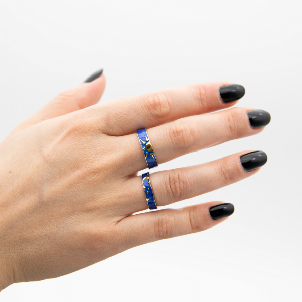 Set Inele Argint 925, Sun & Moon - Colectia Van Gogh ' Soarele & Luna ' [10]