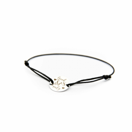 Bratara 'GOOD VIBES ONLY' Argint 925 - placat cu aur [2]