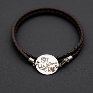 Bratara SUPER DAD Argint 925 - placat aur alb [2]