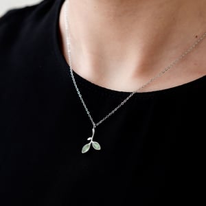 Coliere - Colier OPAL LEAF Argint 925