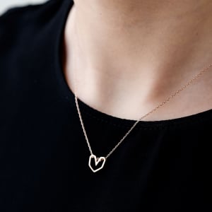 Coliere - Colier Pink Heart - Argint 925 placat cu Aur Roz