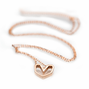 Colier Pink Heart - Argint 925 placat cu Aur Roz [6]