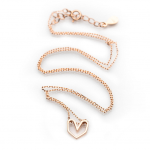 Colier Pink Heart - Argint 925 placat cu Aur Roz [8]