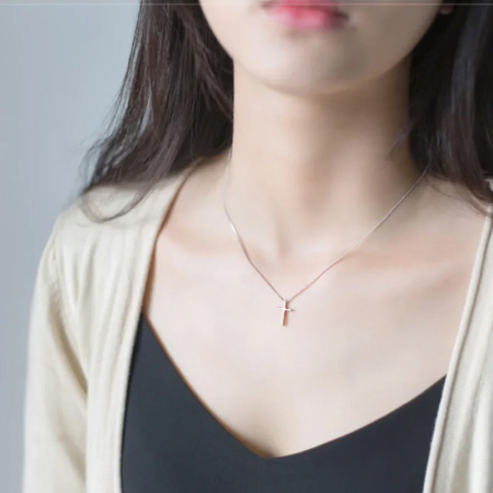Colier Little Cross Argint 925 Cruciulita Delicata Minimalist Spiritual Bijuterie Femei ArtMyWay [4]