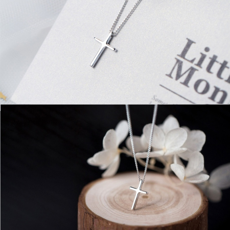 Colier Little Cross Argint 925 Cruciulita Delicata Minimalist Spiritual Bijuterie Femei ArtMyWay [1]