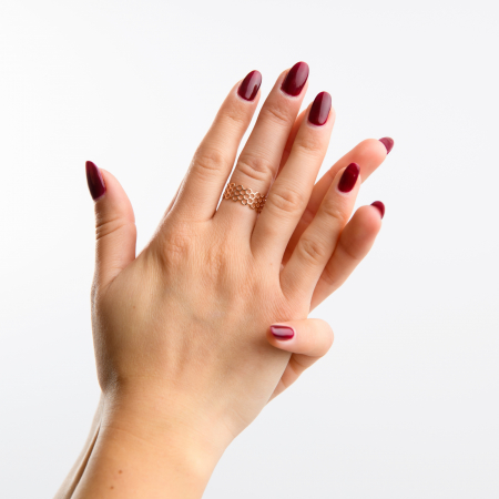 Inel Honeycomb Argint 925 - Roz [1]