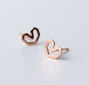 Cercei - Set Cercei INIMIOARA Roz - Argint 925