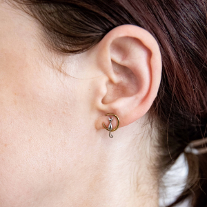 Set Cercei Moon Cat Argint 925 placat aur galben [9]